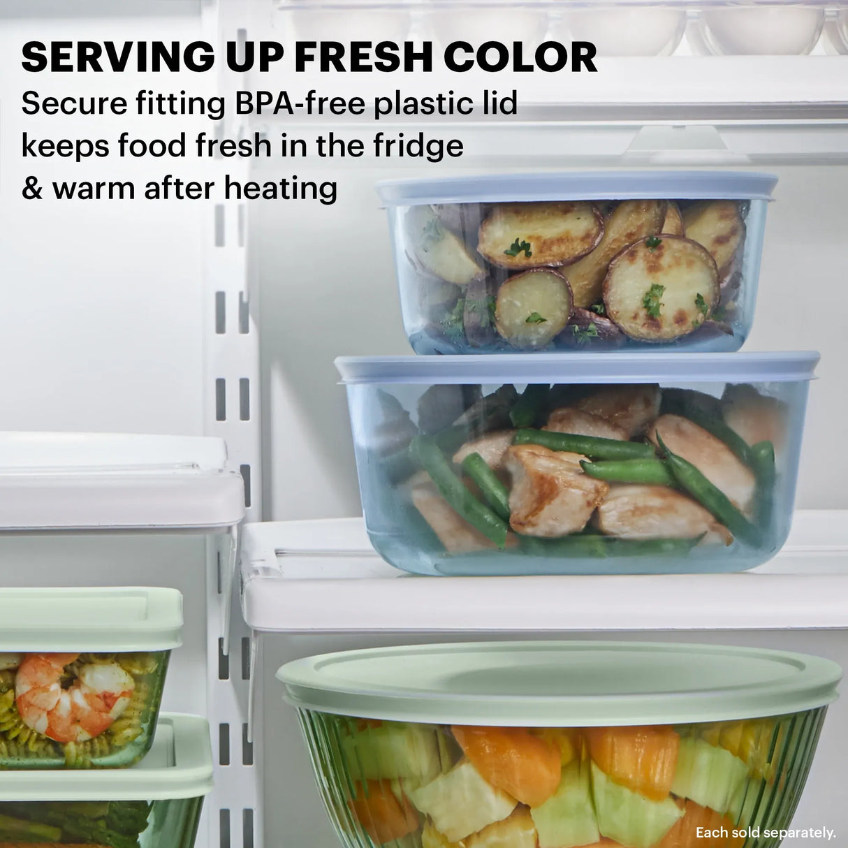 Text Serve up Fresh Color - secure fitting BPA-free plastic lid