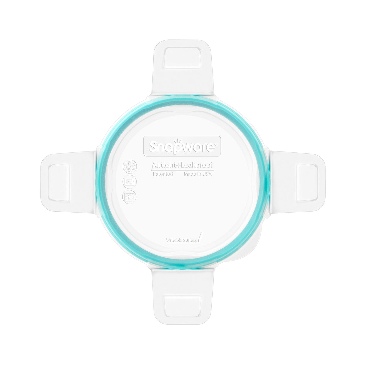 Total Solutions Round Small Plastic Lid with Teal Seal 