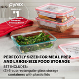  FreshLock 6-piece Glass Storage Set on counter with text perfectly sized for meal prep &amp; large-size food storage