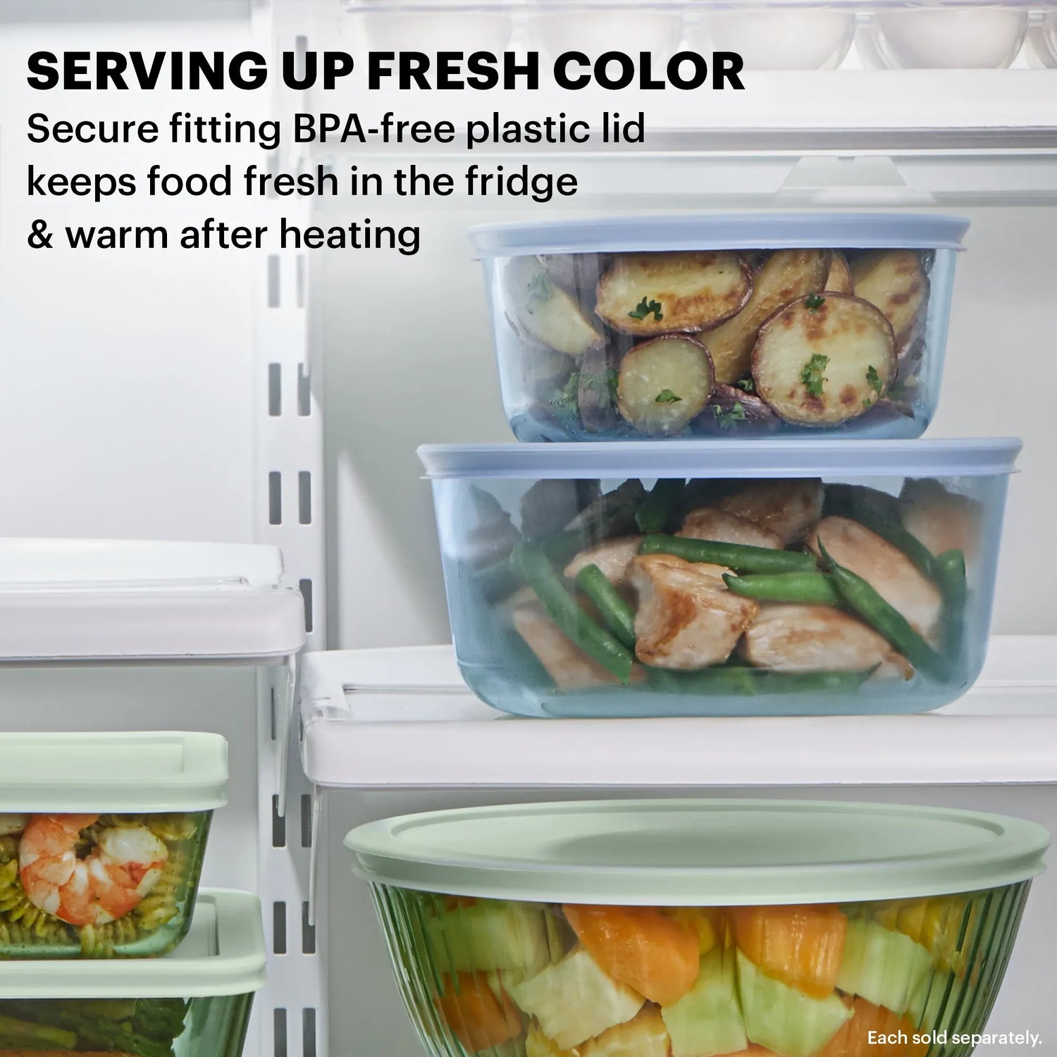  Text Serve up Fresh Color - secure fitting BPA-free plastic lid