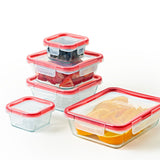  Freshlock 10-piece Glass Storage Set with food inside