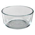 Clear glass bowl on a white background