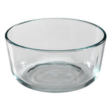 Clear glass bowl on a white background