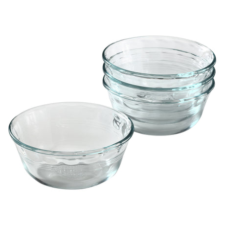 4  Custard cups on a white background